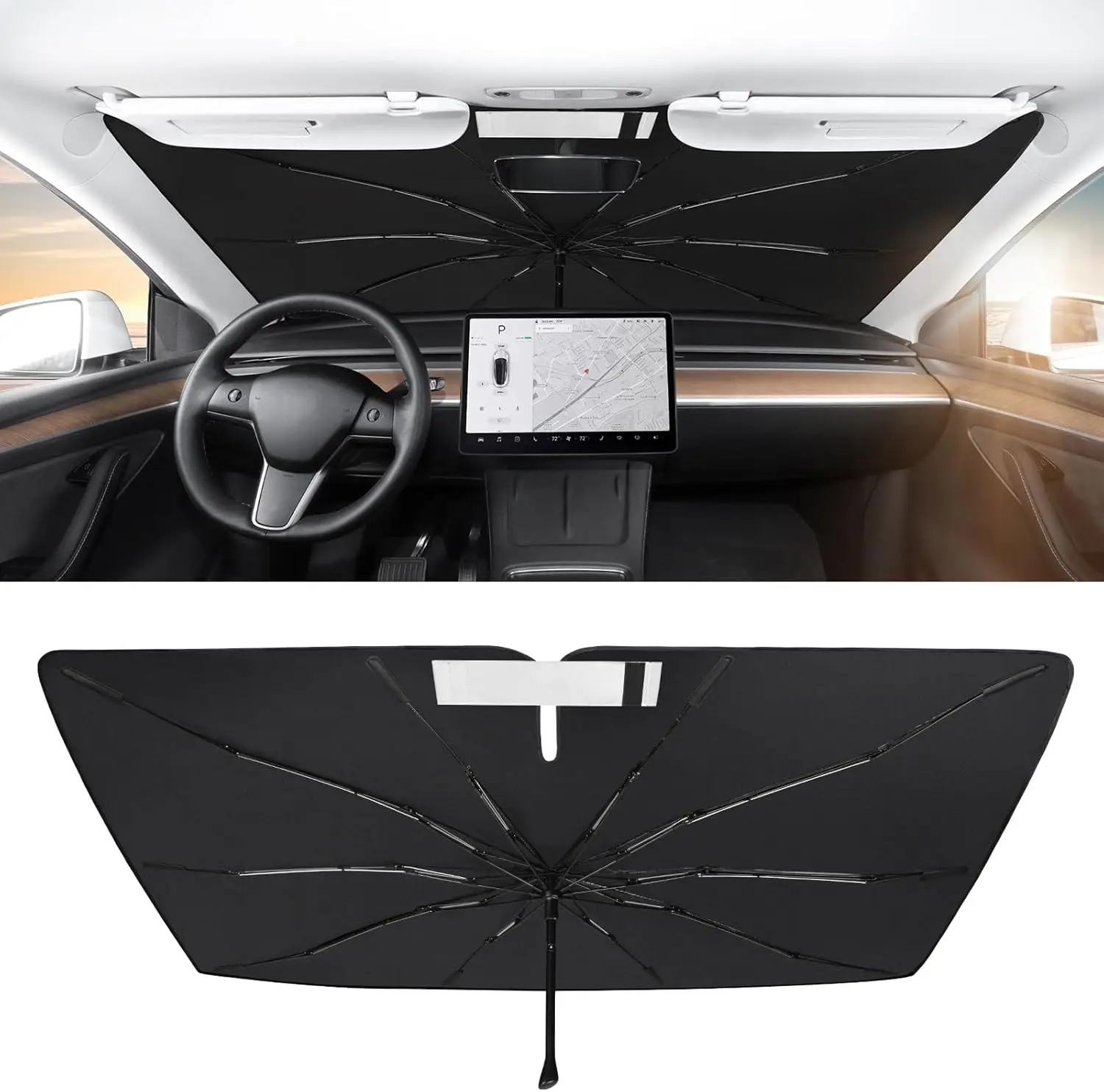 2017-2026 Tesla Model Y Model 3 Windshield Sunshade Umbrell - Nano Ice Crystal
2017-2026 Tesla Model Y Model 3 Windshield Sunshade Umbrell - Nano Ice Crystal