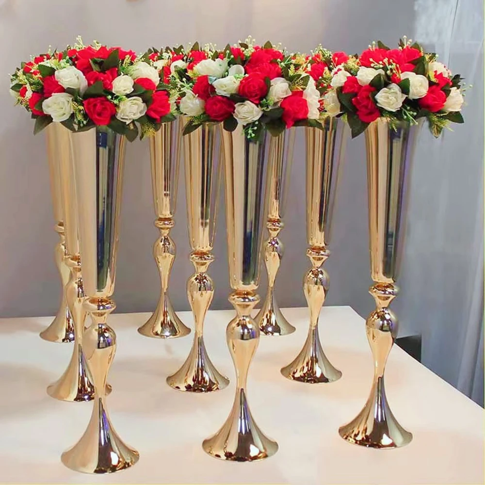 15pcs 65-100cm)tall Unique Size Metal Silver Plated Gold Trumpet Vase For Wedding Table
15pcs 65-100cm)tall Unique Size Metal Silver Plated Gold Trumpet Vase For Wedding Table