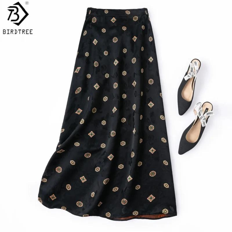 Birdtree, 100%Silk Jacquard Satin Skirt, Side Slit, Women Floral Luo Xiangyunsha Skirts, Elastic Waist, 2026 Summer New D66203JF
Birdtree, 100%Silk Jacquard Satin Skirt, Side Slit, Women Floral Luo Xiangyunsha Skirts, Elastic Waist, 2026 Summer New D66203JF