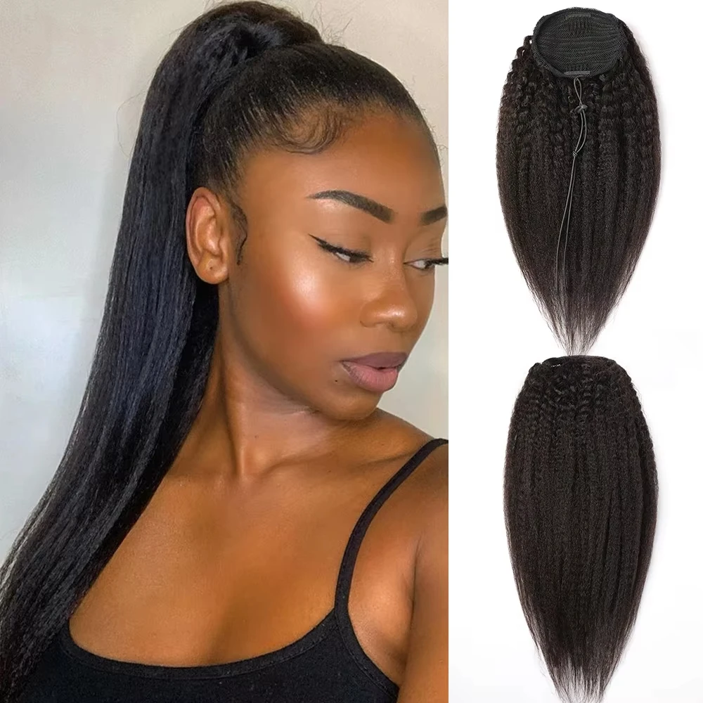 Kinky Straight Ponytail Human Hair Extension 100% Real Human Hair Wrap Around Drawstring In Ponytail Natural Black #1B For Women
Kinky Straight Ponytail Human Hair Extension 100% Real Human Hair Wrap Around Drawstring In Ponytail Natural Black #1B For Women