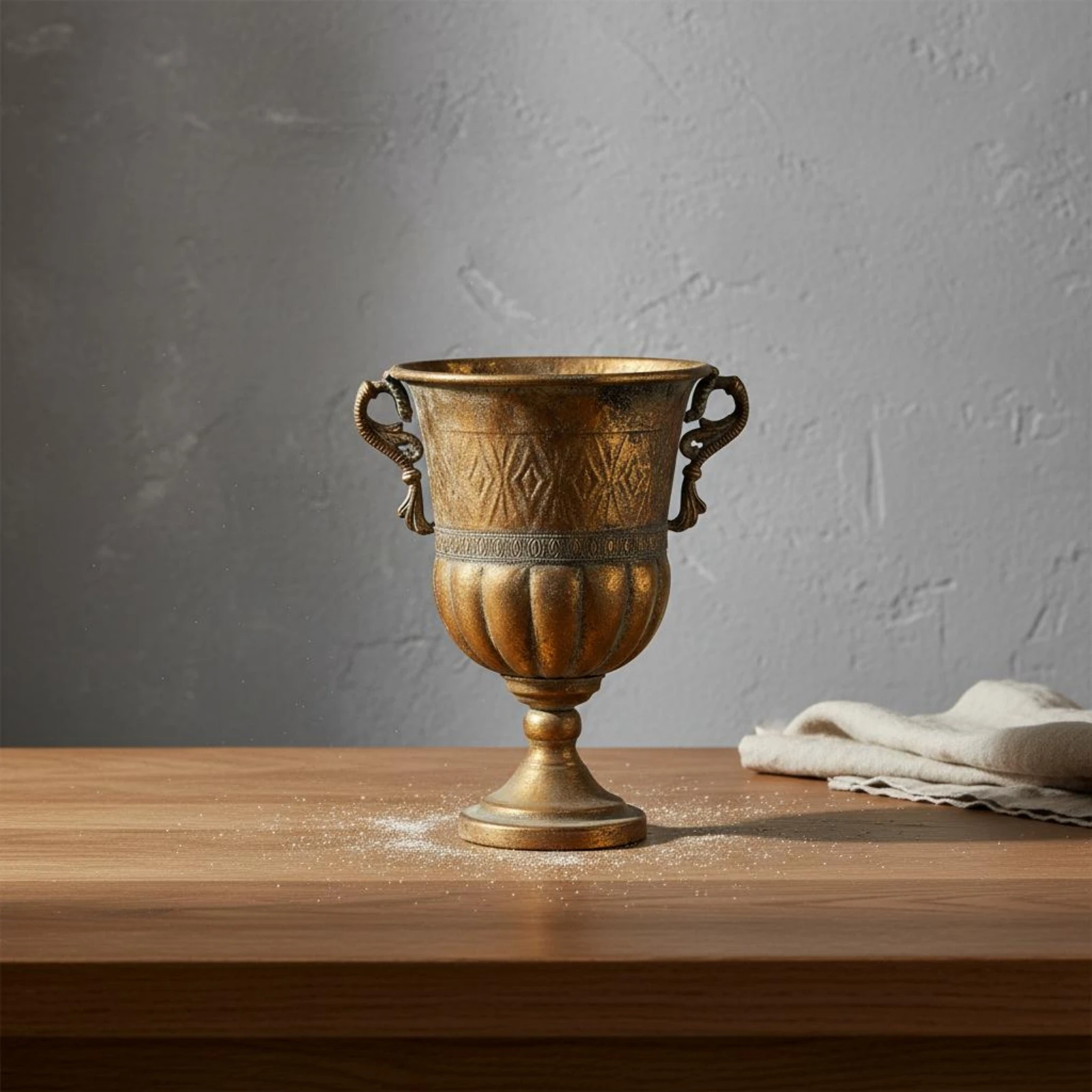 Vintage Gold Vase Distressed Finish Antique Metal Vase Home Decor Retro Aesthetic Photo Prop for Guesthouse, Wedding
Vintage Gold Vase Distressed Finish Antique Metal Vase Home Decor Retro Aesthetic Photo Prop for Guesthouse, Wedding