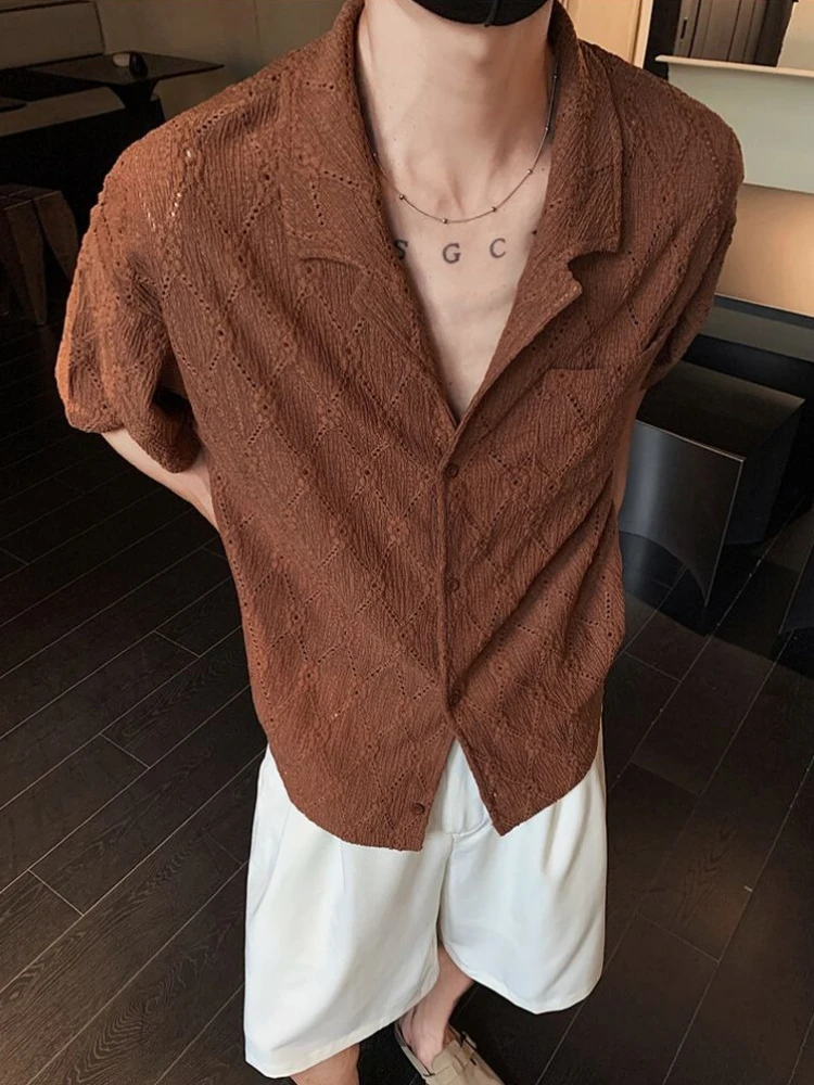Men's Vintage Cuban Collar Shirt Summer Ice Silk Short Sleeve Hollow Out Loose Fit Streetwear Polo Top Casual Beachwear
Men's Vintage Cuban Collar Shirt Summer Ice Silk Short Sleeve Hollow Out Loose Fit Streetwear Polo Top Casual Beachwear