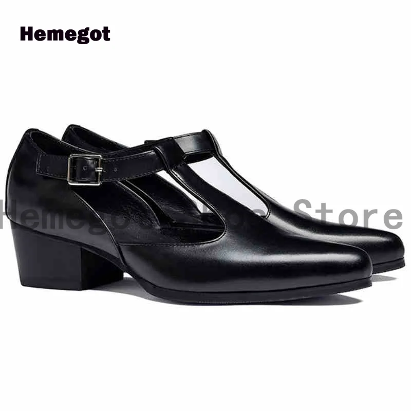 Men's Sandals Ankle Strap Black Leather Soft Soled Non-Slip Beach Shoes Summer Cowhide Sandals Male 5Cm High Heeled Sandalias
Men's Sandals Ankle Strap Black Leather Soft Soled Non-Slip Beach Shoes Summer Cowhide Sandals Male 5Cm High Heeled Sandalias