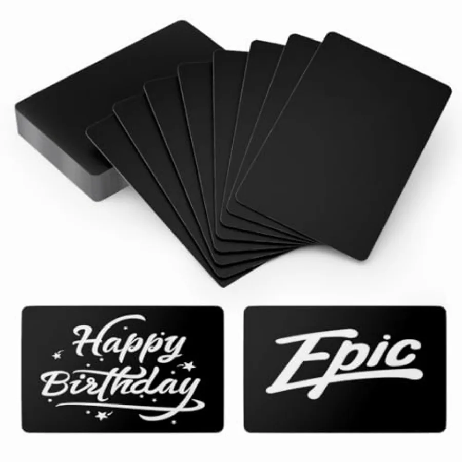 50 Pcs Metal Business Card Blanks Laser Engraving Premium Aluminum Sheet Multipurpose DIY Gift Metal Cards Black 86 X 54 X 0.21
50 Pcs Metal Business Card Blanks Laser Engraving Premium Aluminum Sheet Multipurpose DIY Gift Metal Cards Black 86 X 54 X 0.21