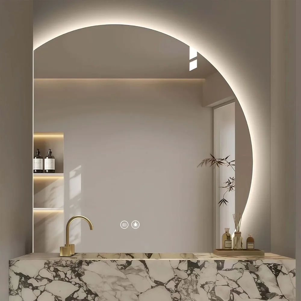 32"x32"Bathroom Led Mirror, Rounded Anti-Fog Smart Mirror Bathroom, Shatter-Proof, Memory Function, 3 Colors Dimmable Va
32"x32"Bathroom Led Mirror, Rounded Anti-Fog Smart Mirror Bathroom, Shatter-Proof, Memory Function, 3 Colors Dimmable Va