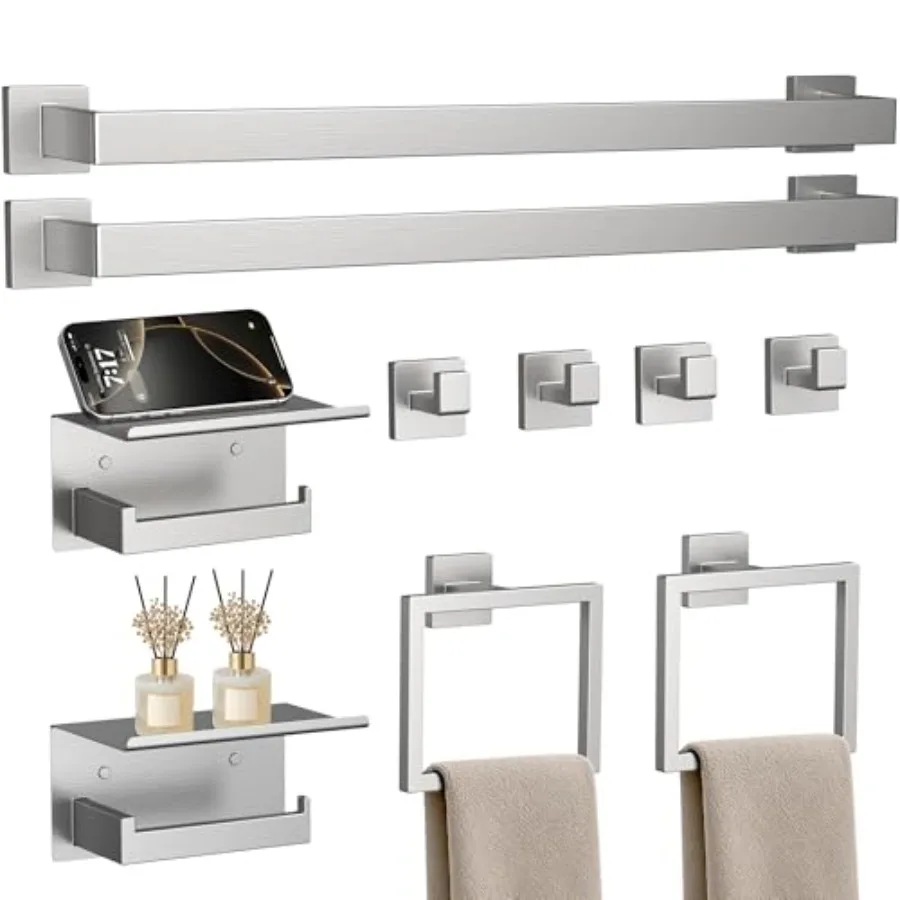 Piece 23.6 Inch Bathroom Accories Set, Bathroom Hardware Set, SUS304 Stainl Steel Bath Towel Bar Set, Toilet Paper Holder with
Piece 23.6 Inch Bathroom Accories Set, Bathroom Hardware Set, SUS304 Stainl Steel Bath Towel Bar Set, Toilet Paper Holder with