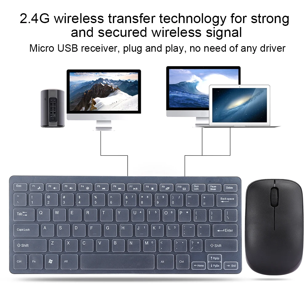 Computer Accessory 2.4G Wireless Keyboard Mouse Set with Keypad Protector USB Receiver for Notebook Gaming Plug and Play
Computer Accessory 2.4G Wireless Keyboard Mouse Set with Keypad Protector USB Receiver for Notebook Gaming Plug and Play