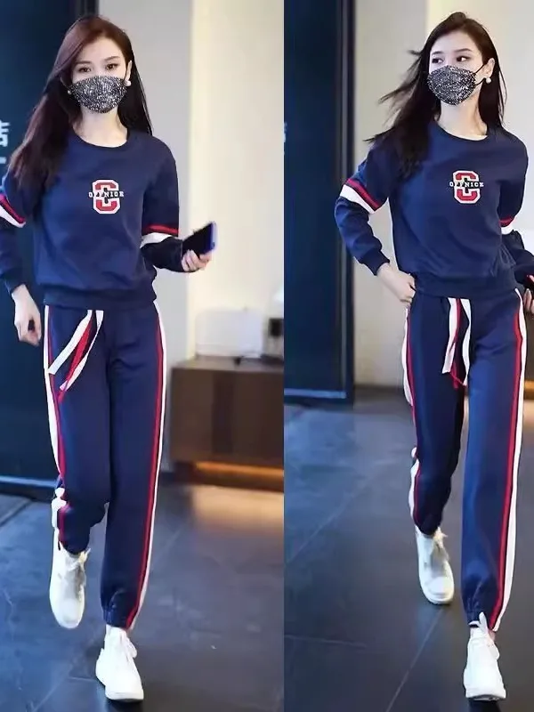 Fashionable Casual Sportswear Set Women's Slimming Sweatshirt Two-Piece Set High Waist Long Pants Korean Style Commute Wear
Fashionable Casual Sportswear Set Women's Slimming Sweatshirt Two-Piece Set High Waist Long Pants Korean Style Commute Wear