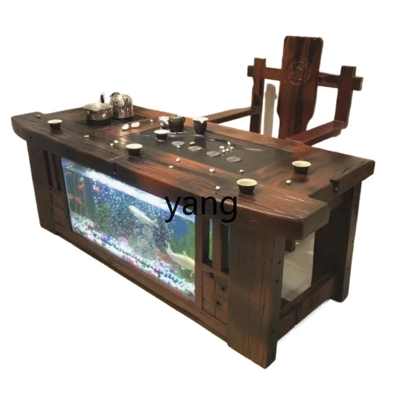 YJQ tea table and chair combination multi-functional fish tank solid all-wood small coffee table simple living room integration
YJQ tea table and chair combination multi-functional fish tank solid all-wood small coffee table simple living room integration