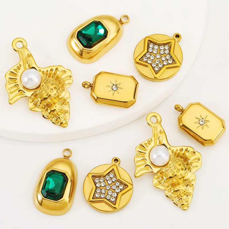 4pcs Stainless Steel Green Zircon Square Charms Star Pearl Conch Bag Chain Pendant for DIY Necklace Jewelry Making Accessories
4pcs Stainless Steel Green Zircon Square Charms Star Pearl Conch Bag Chain Pendant for DIY Necklace Jewelry Making Accessories