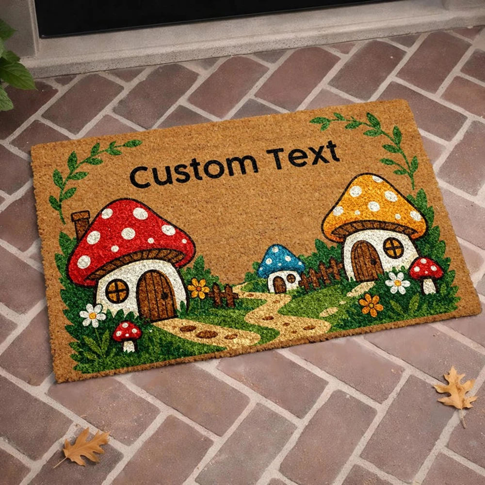 Custom Mushroom Doormat Personalized Fairy Cottage Mat Custom Text Mushroom House Coir Welcome Rug for Cottagecore Porch Gift
Custom Mushroom Doormat Personalized Fairy Cottage Mat Custom Text Mushroom House Coir Welcome Rug for Cottagecore Porch Gift