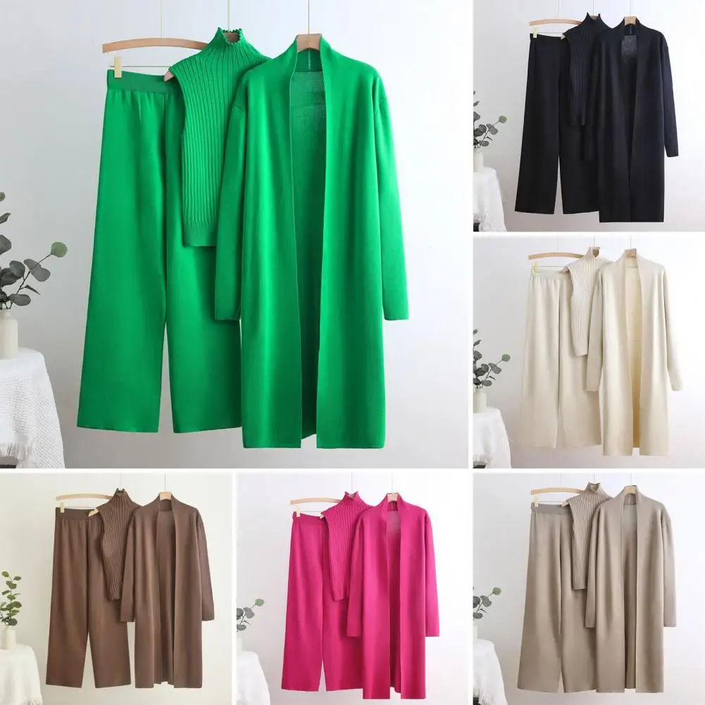 Women Knitted Cardigans Sweaters + Pants Sets + Vest Woman Fashion Jumpers Trousers 3 PCS Costumes Outfit
Women Knitted Cardigans Sweaters + Pants Sets + Vest Woman Fashion Jumpers Trousers 3 PCS Costumes Outfit