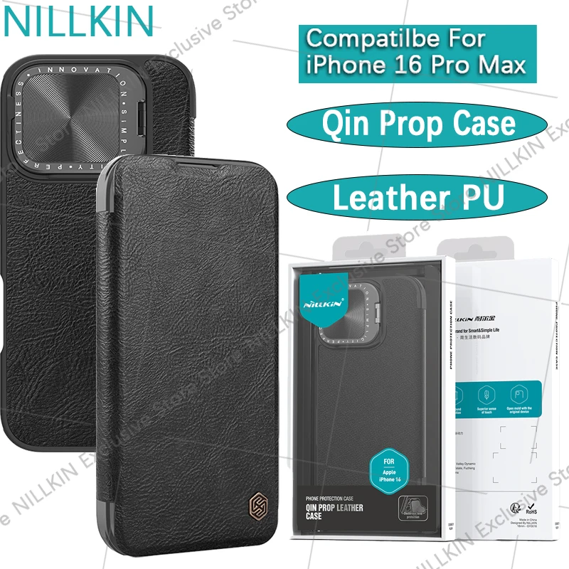 Nillkin For iPhone 16 Pro Max Qin Prop Leather PU Case Lens cover bracket anti drop airbag phone case leather protective cover
Nillkin For iPhone 16 Pro Max Qin Prop Leather PU Case Lens cover bracket anti drop airbag phone case leather protective cover