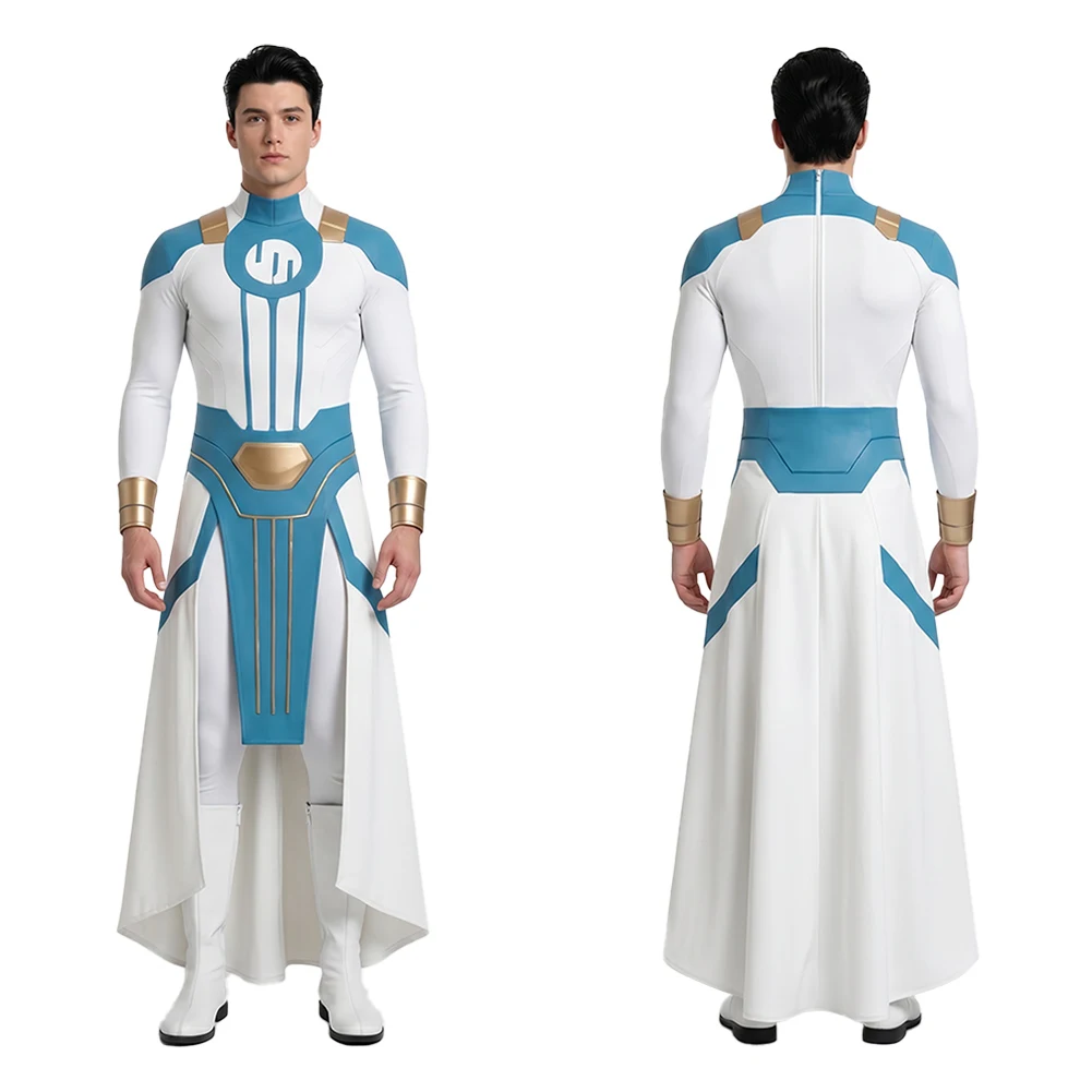 Cartoon Invincible Mark Grayson Light Blue One-piece Suit Men Adult Cosplay Costume For Halloween Carnival Party Outfits
Cartoon Invincible Mark Grayson Light Blue One-piece Suit Men Adult Cosplay Costume For Halloween Carnival Party Outfits