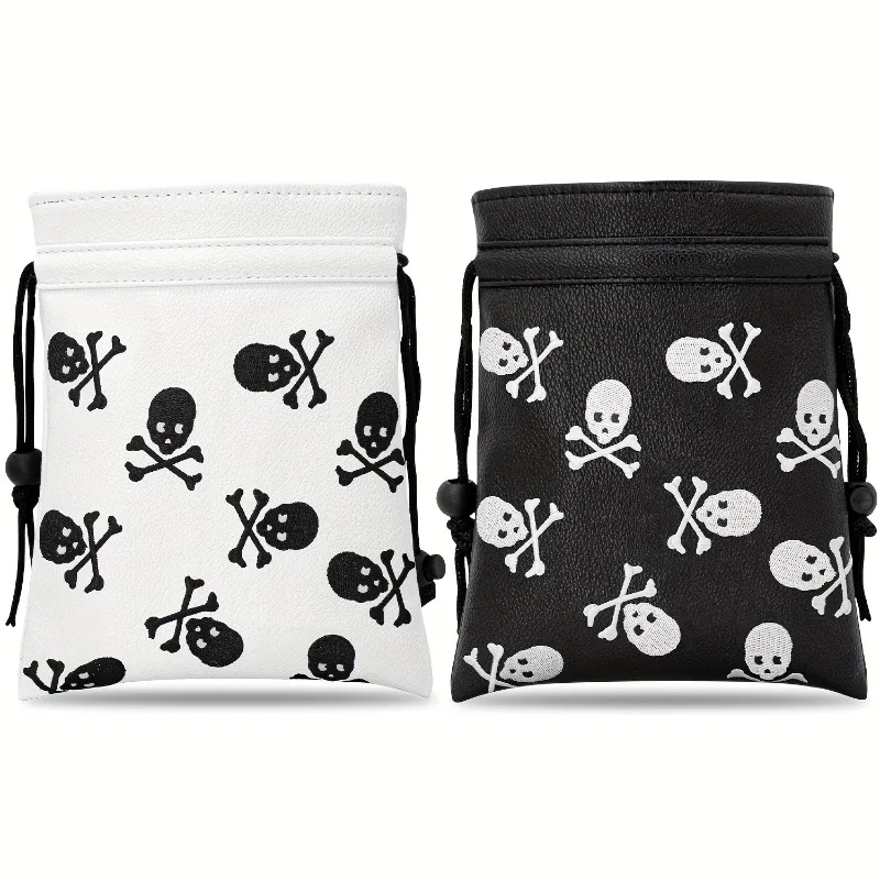 Small skull style golf bag accessory, PU material golf bag - portable drawstring closure, available in black/white
Small skull style golf bag accessory, PU material golf bag - portable drawstring closure, available in black/white