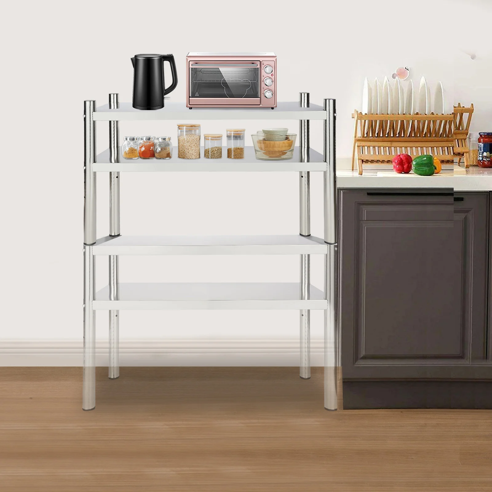 2-Layer Stainless Steel Shelving with 88 lbs Load Capacity, Easy Installation, Durable and Stylish for Organizing Goods in Your
2-Layer Stainless Steel Shelving with 88 lbs Load Capacity, Easy Installation, Durable and Stylish for Organizing Goods in Your