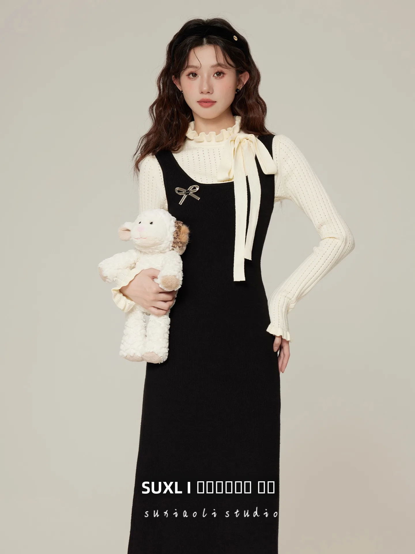 Bla Knitted Knot Dr Women's Slimming Long Dr Autumn Winter New Sle Su Xiaoli French Series A-Line Dr
Bla Knitted Knot Dr Women's Slimming Long Dr Autumn Winter New Sle Su Xiaoli French Series A-Line Dr
