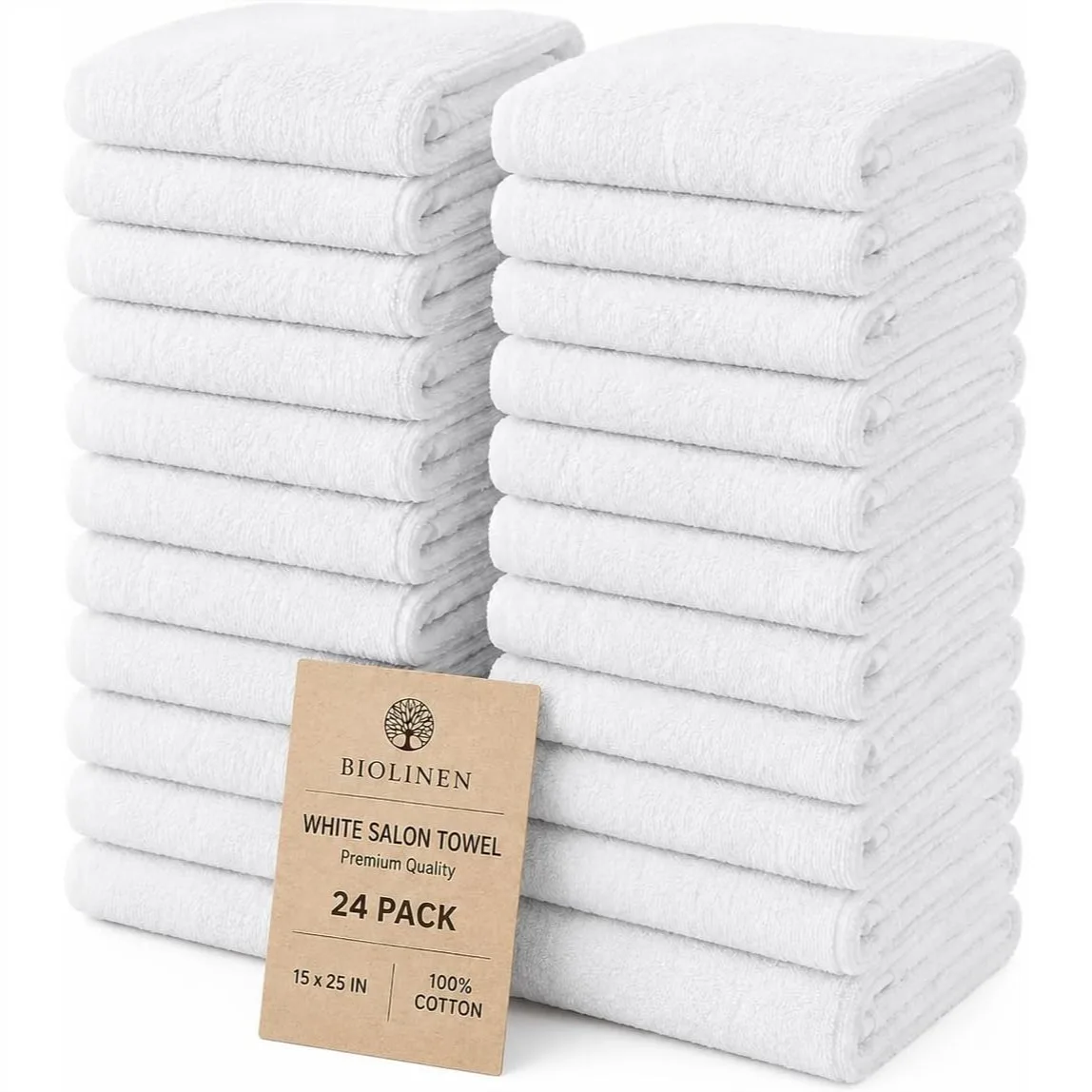 Salon Towels 24 Pack White 15x25, 100% Cotton Hand Towels for Bathroom, Gym, Spa, Super Absorbent and Bleach Resistant
Salon Towels 24 Pack White 15x25, 100% Cotton Hand Towels for Bathroom, Gym, Spa, Super Absorbent and Bleach Resistant