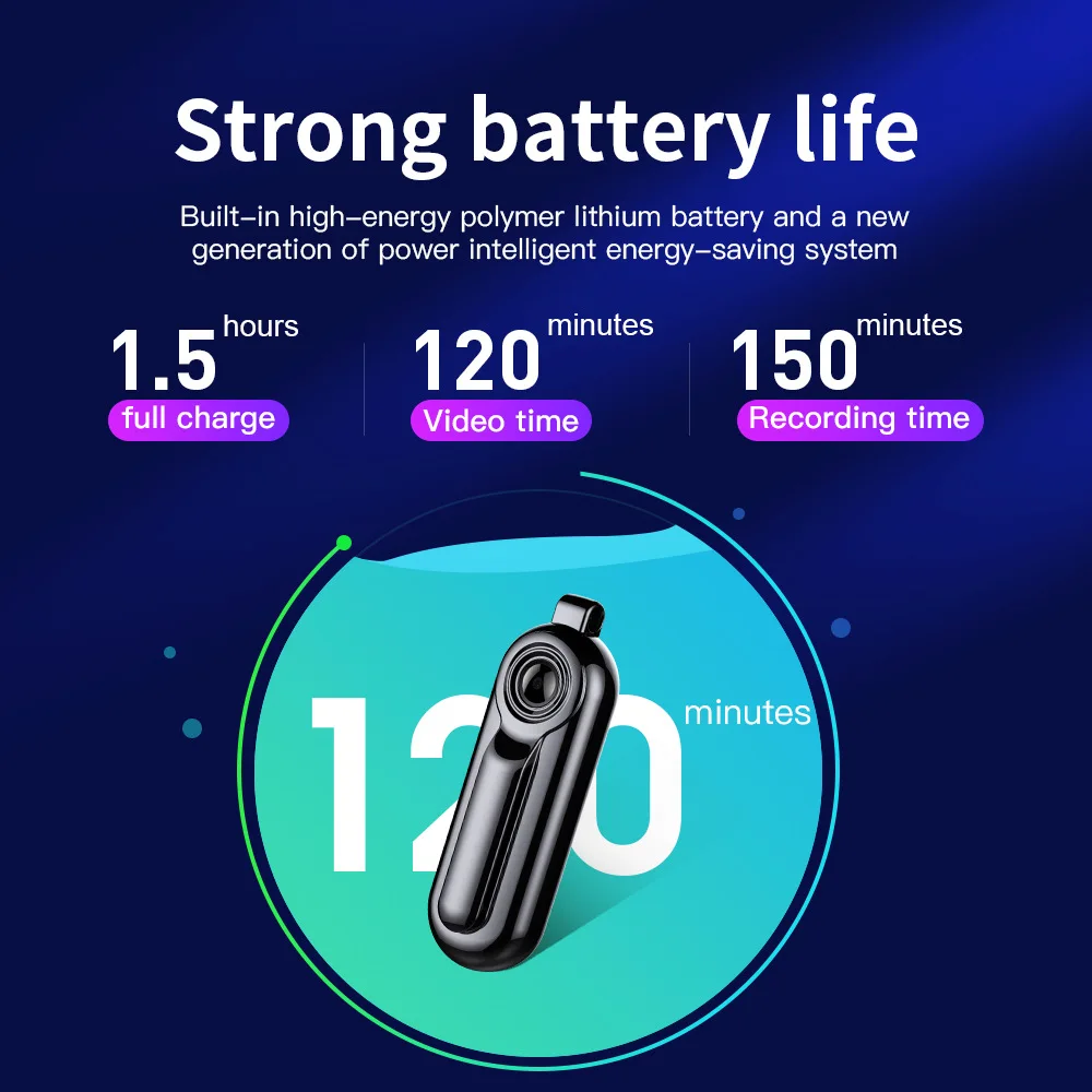 V3 1080P HD Mini Body Camera 21g Clip-on Design with Loop Recording & One-Click Operation
V3 1080P HD Mini Body Camera 21g Clip-on Design with Loop Recording & One-Click Operation