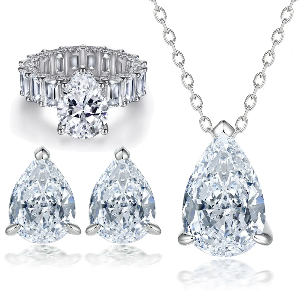 S925 pure silver full diamond square diamond ring pear shaped gemstone earrings droplet shaped pendant necklace jewelry set ring
S925 pure silver full diamond square diamond ring pear shaped gemstone earrings droplet shaped pendant necklace jewelry set ring