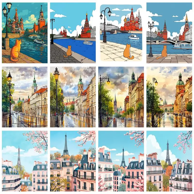 CHENISTORY Oil Painting City Landscape Drawing On Canvas HandPainted Art Gift DIY Picture By Number Kits Home Decoration
CHENISTORY Oil Painting City Landscape Drawing On Canvas HandPainted Art Gift DIY Picture By Number Kits Home Decoration