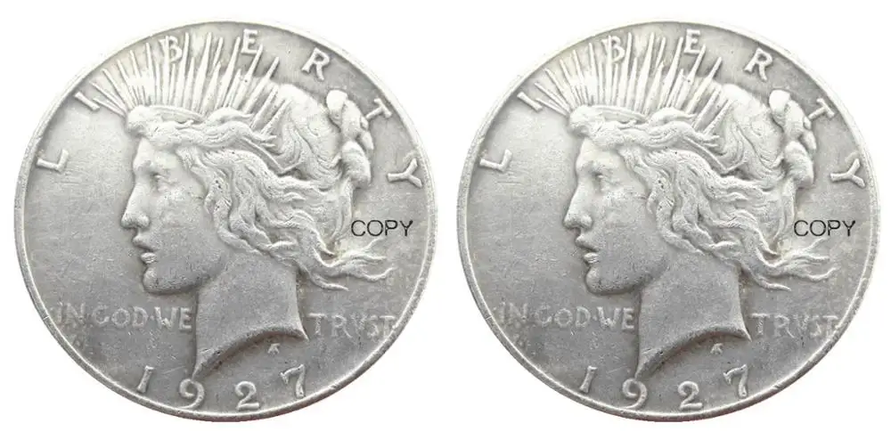 США 1927/1927 два лица мира доллар Посеребренная КОПИЯ монета
США 1927/1927 два лица мира доллар Посеребренная КОПИЯ монета