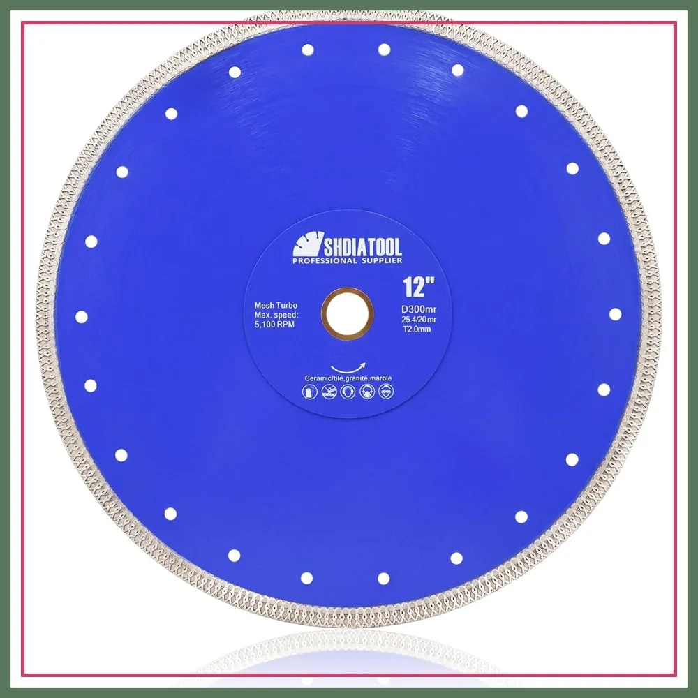 12-Inch Diamond Saw Blade Cutting Disc for Porcelain Tile Ceramic Granite Marble Brick Turbo Wheel for Angle Grinder
12-Inch Diamond Saw Blade Cutting Disc for Porcelain Tile Ceramic Granite Marble Brick Turbo Wheel for Angle Grinder