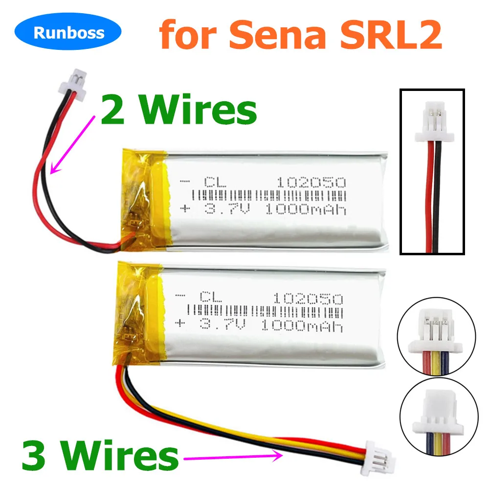 New 3.7V 1000mAh 102050 Rechargeable Li-Polymer Battery For Sena SRL2 2 Wires 3-Wire Plug Bluetooth Headset SRL 2
New 3.7V 1000mAh 102050 Rechargeable Li-Polymer Battery For Sena SRL2 2 Wires 3-Wire Plug Bluetooth Headset SRL 2