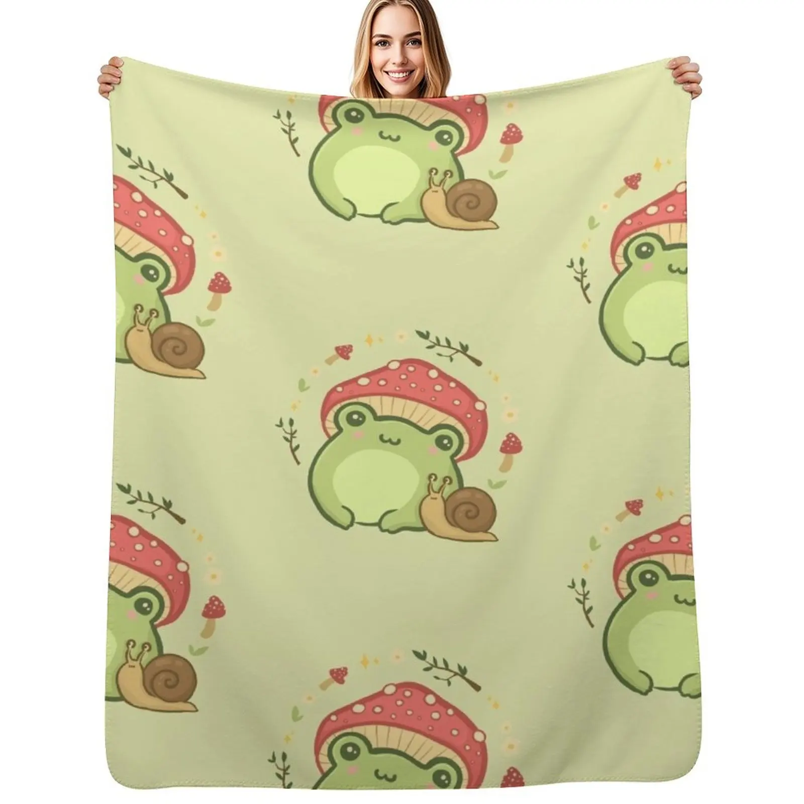Super Cute Kawaii Frog with Toadstool Mushroom Hat Snail - Cottagecore Aesthetic Forggy Mushrooms - Amanita Muscar Throw Blanket
Super Cute Kawaii Frog with Toadstool Mushroom Hat Snail - Cottagecore Aesthetic Forggy Mushrooms - Amanita Muscar Throw Blanket