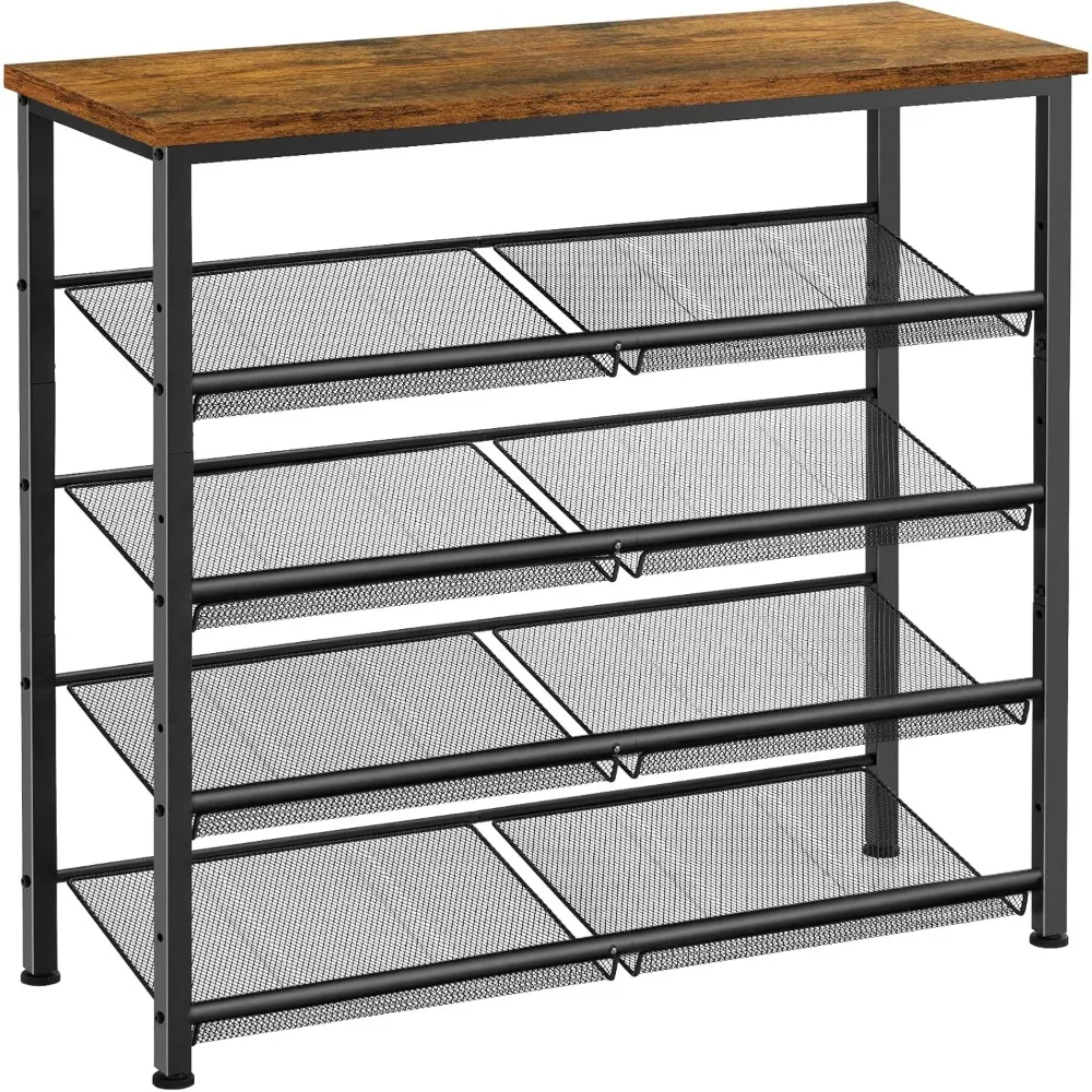 Shoe Rack for Entryway and Small Spaces with Wooden Top & Metal Frames, Shoe Storage Organizer with Adjustable Storage Shelves
Shoe Rack for Entryway and Small Spaces with Wooden Top & Metal Frames, Shoe Storage Organizer with Adjustable Storage Shelves