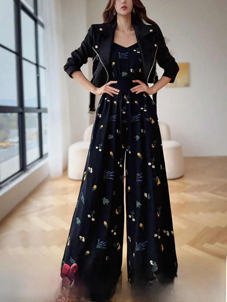 Bla Embroidered Loose One-Piece Pants Women's Floor-Length Wide Leg Pants 2026 Spring Summer New Sle oulder Strap Pants
Bla Embroidered Loose One-Piece Pants Women's Floor-Length Wide Leg Pants 2026 Spring Summer New Sle oulder Strap Pants