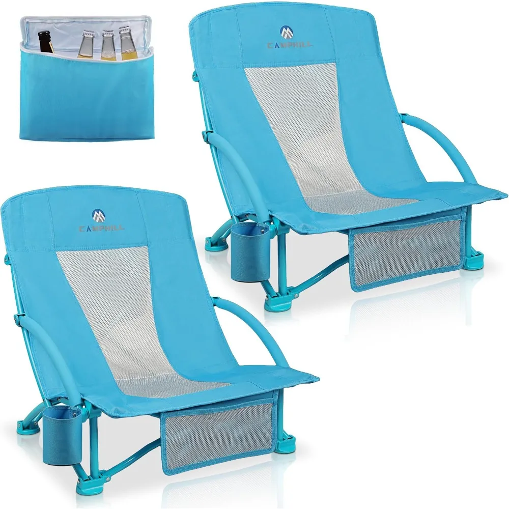 Beach Chairs for Adults 2 Pack,Heavy Duty Folding Low Back Camping Chairs w/Cooler Bag,Mesh Back,Cup Holder & Storage Bag,Compac
Beach Chairs for Adults 2 Pack,Heavy Duty Folding Low Back Camping Chairs w/Cooler Bag,Mesh Back,Cup Holder & Storage Bag,Compac