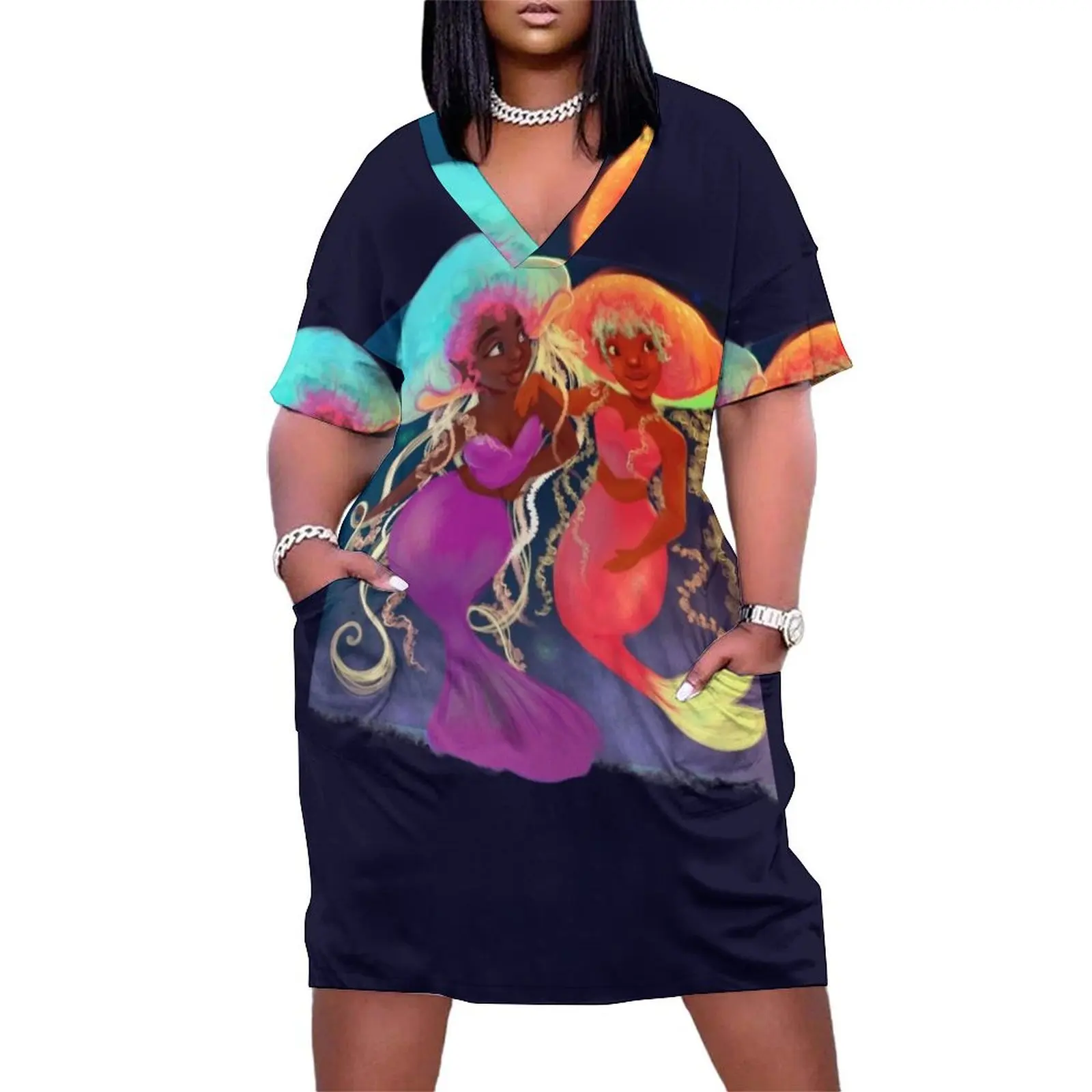 Colorful Black Jellyfish Mermaids Loose Pocket Dress Elegant gowns women's elegant loose dresses dresses with long sleeves
Colorful Black Jellyfish Mermaids Loose Pocket Dress Elegant gowns women's elegant loose dresses dresses with long sleeves