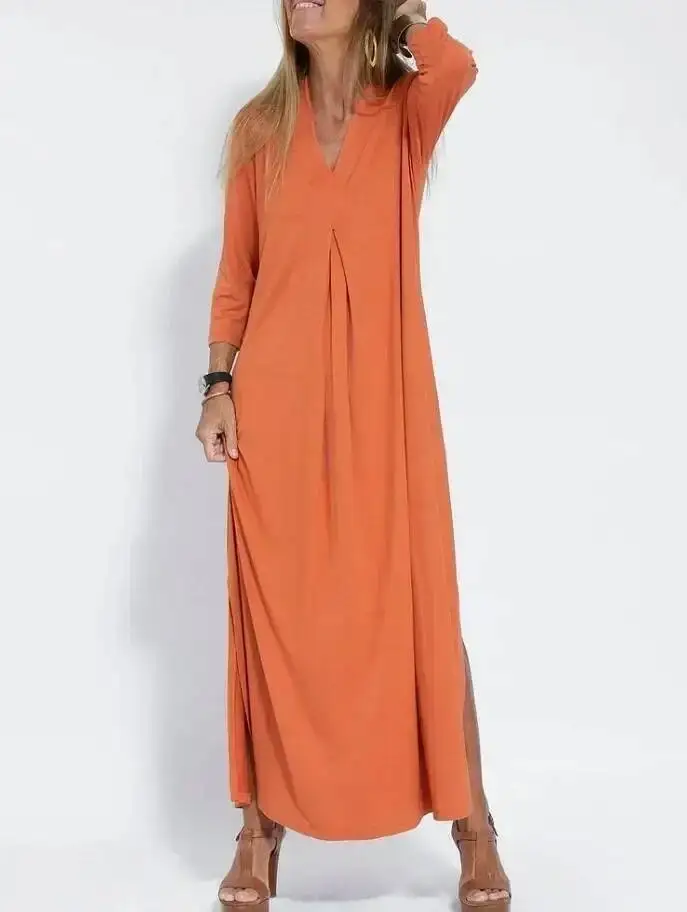 Elegant V-Neck Comfortable Women Dress Long Sleeve Loose Female Spring Daily Casual Wear Comfy Style With Fashion
Elegant V-Neck Comfortable Women Dress Long Sleeve Loose Female Spring Daily Casual Wear Comfy Style With Fashion