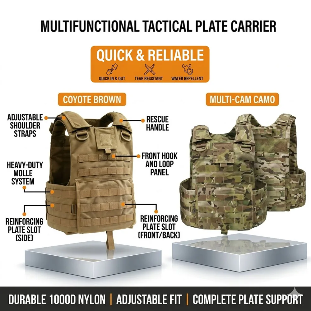1000D Nylon Tactical Vest Military Molle Plate Carrier Body for Airsoft Paintball Combat Protective Vest Adjustable Training Gea
1000D Nylon Tactical Vest Military Molle Plate Carrier Body for Airsoft Paintball Combat Protective Vest Adjustable Training Gea