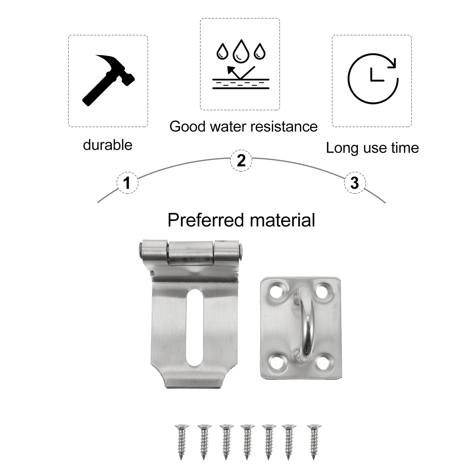 1 set 1 Set 3 Inch 90 Degree Right Angle Padlock Hasp Stainless Steel Door Clasp Lock For Gate Door Latch Hardware Fastener Hasp
1 set 1 Set 3 Inch 90 Degree Right Angle Padlock Hasp Stainless Steel Door Clasp Lock For Gate Door Latch Hardware Fastener Hasp