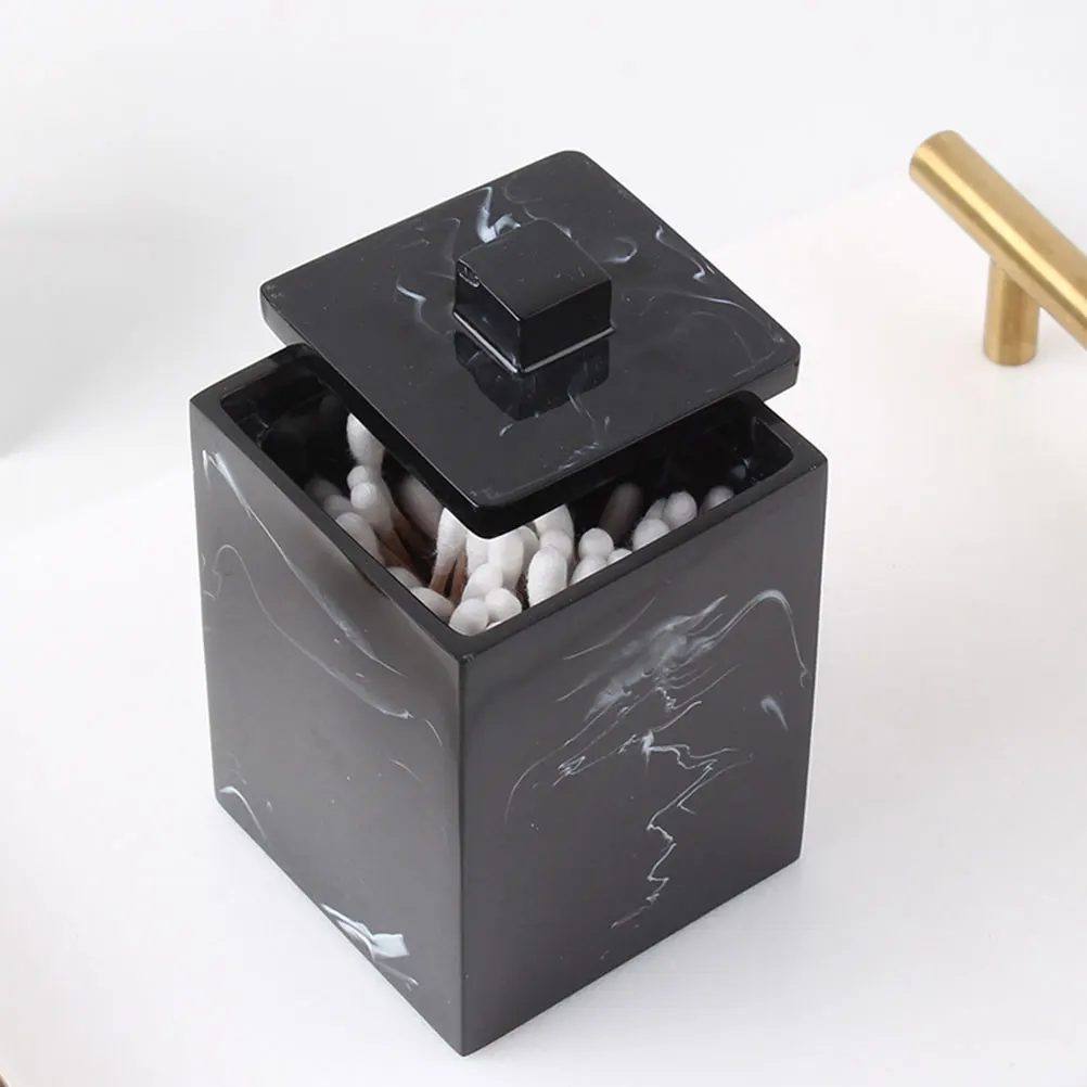 Resin Marble Cotton Swabs Storage Box Covered Toothpick Organizer Black Dustproof Makeup Cotton Pads Holder Elegant
Resin Marble Cotton Swabs Storage Box Covered Toothpick Organizer Black Dustproof Makeup Cotton Pads Holder Elegant