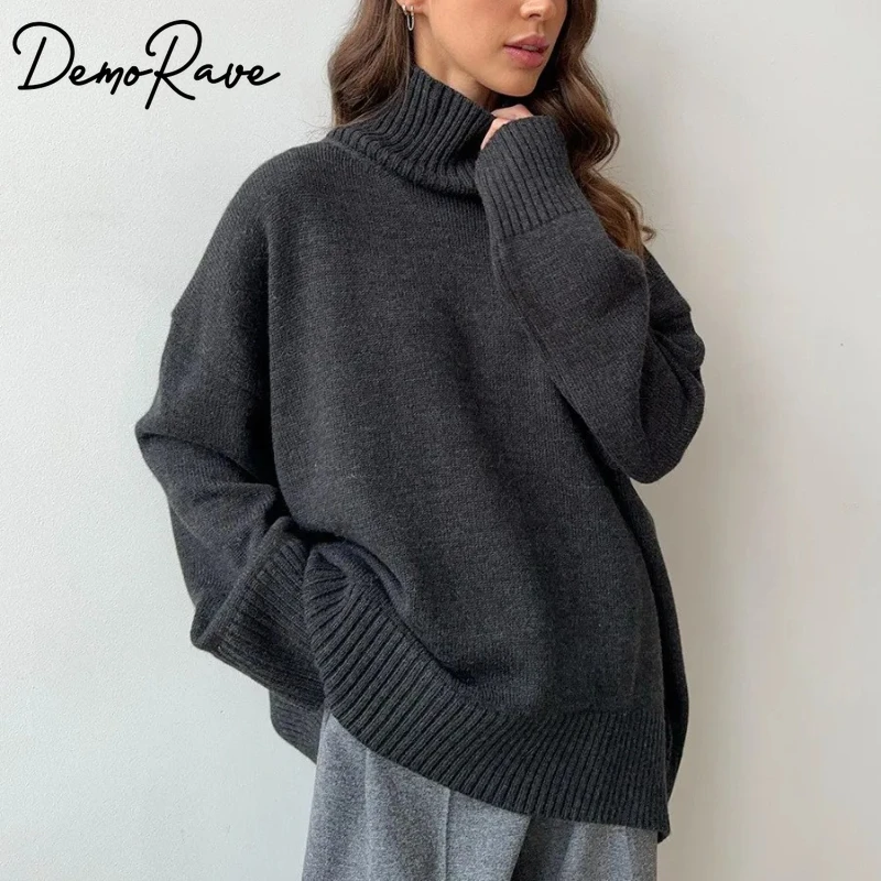 DemoRave Aesthetic Autumn Knitted Sweater Women Casual Elegant Turtleneck Loose Long Sleeve Ribbed Solid Pullover Knitwear Femme
DemoRave Aesthetic Autumn Knitted Sweater Women Casual Elegant Turtleneck Loose Long Sleeve Ribbed Solid Pullover Knitwear Femme