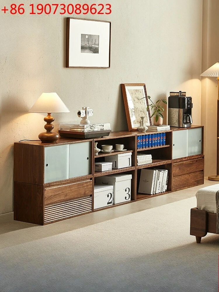 Black walnut module cabinet Solid wood free combination TV cabinet Bay window cabinet Nordic locker
Black walnut module cabinet Solid wood free combination TV cabinet Bay window cabinet Nordic locker