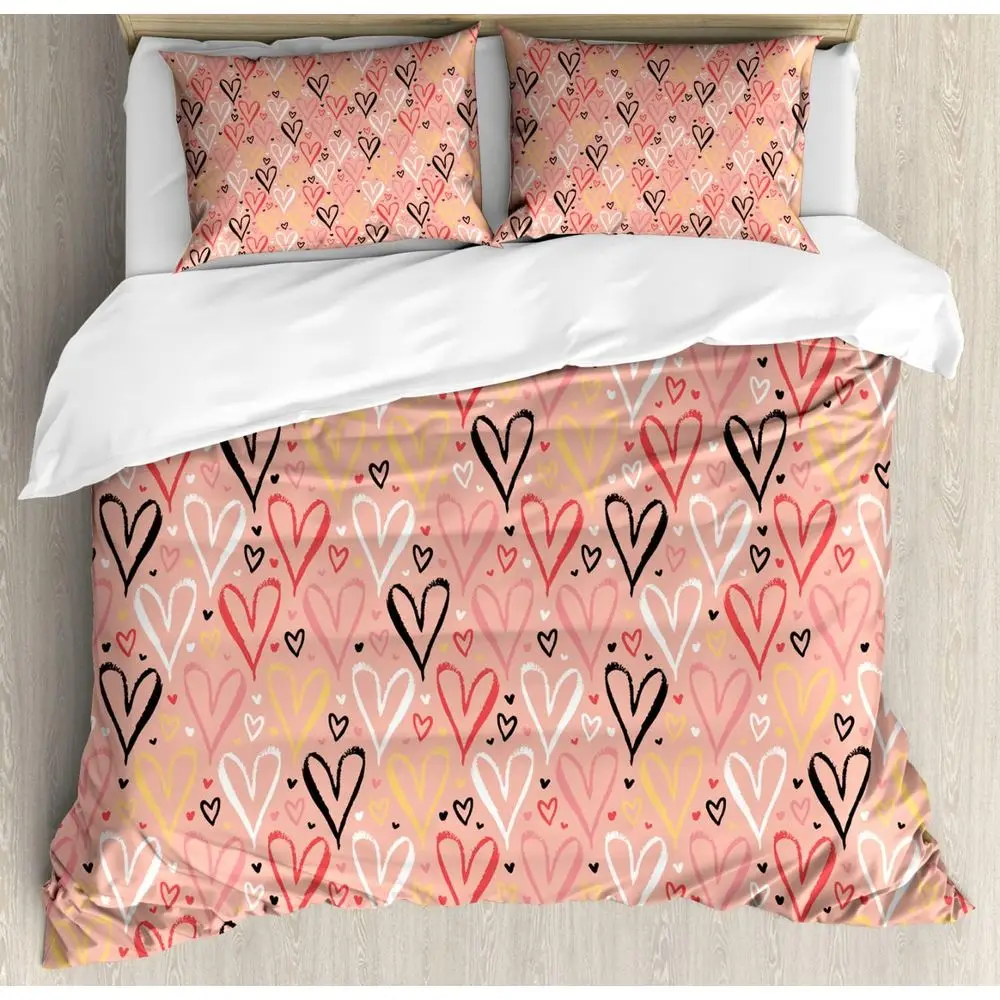 Coral Heart-Themed Duvet Cover Set, 2-Pack with 2 Duvet Covers & 4 Pillowcases, Queen Size, Perfect for Valentine's and Mother's
Coral Heart-Themed Duvet Cover Set, 2-Pack with 2 Duvet Covers & 4 Pillowcases, Queen Size, Perfect for Valentine's and Mother's