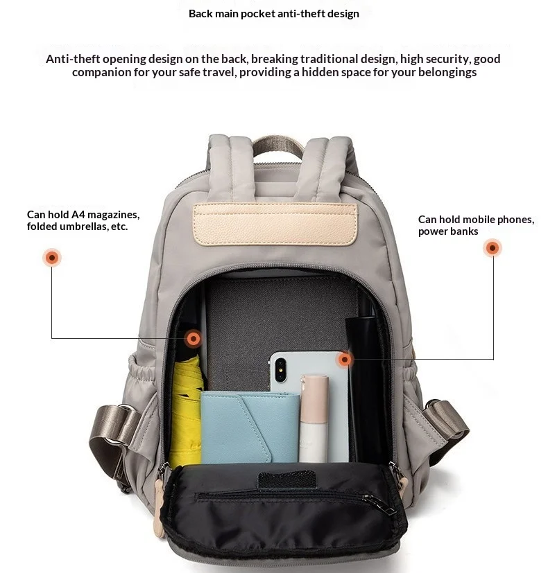 Backpack Women's 2026 New Korean Version Fresh Schoolbag Simple and Lightweight Nylon Oxford Cloth Travel Anti-theft Backpack
Backpack Women's 2026 New Korean Version Fresh Schoolbag Simple and Lightweight Nylon Oxford Cloth Travel Anti-theft Backpack