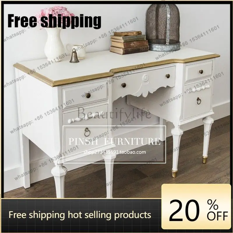 X4 French vintage solid wood desk, American living room, entryway, cabinet, bedroom dresser, dressing table
X4 French vintage solid wood desk, American living room, entryway, cabinet, bedroom dresser, dressing table