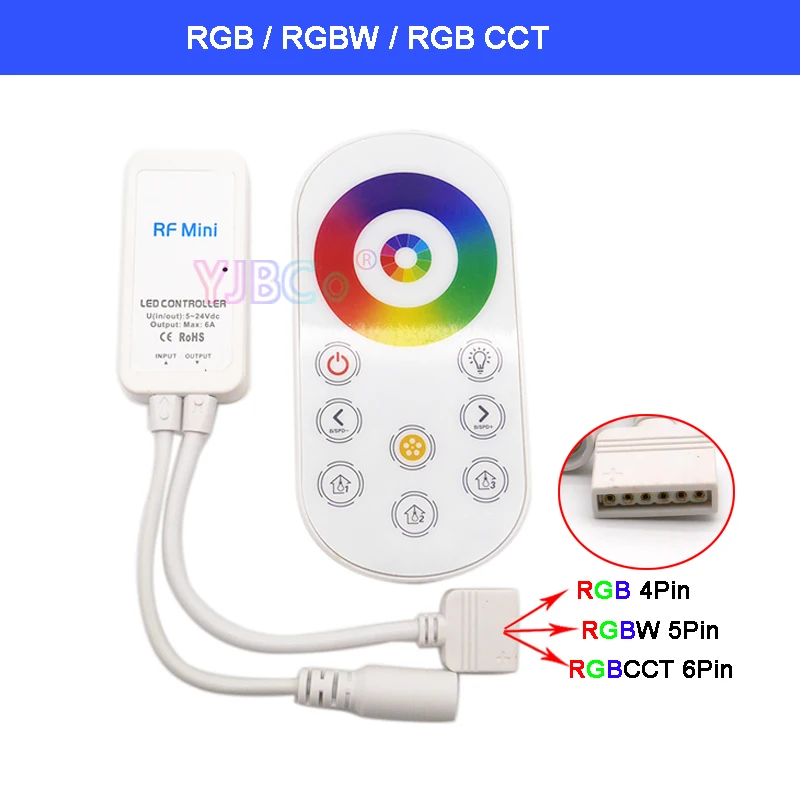 5~24V RF LED Strip Controller Full Touch Remote 144W 3528 5050 single color/RGB/RGBW/RGB+CCT Lights Tape dimmer Switch
5~24V RF LED Strip Controller Full Touch Remote 144W 3528 5050 single color/RGB/RGBW/RGB+CCT Lights Tape dimmer Switch