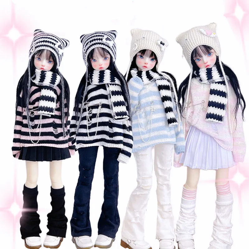 1/4 BJD Doll Clothes Daily Casual Versatile Striped Long Sleeve Sweater Hat Pants Skirt Socks For 1/4 BJD Doll Toy Accessories
1/4 BJD Doll Clothes Daily Casual Versatile Striped Long Sleeve Sweater Hat Pants Skirt Socks For 1/4 BJD Doll Toy Accessories
