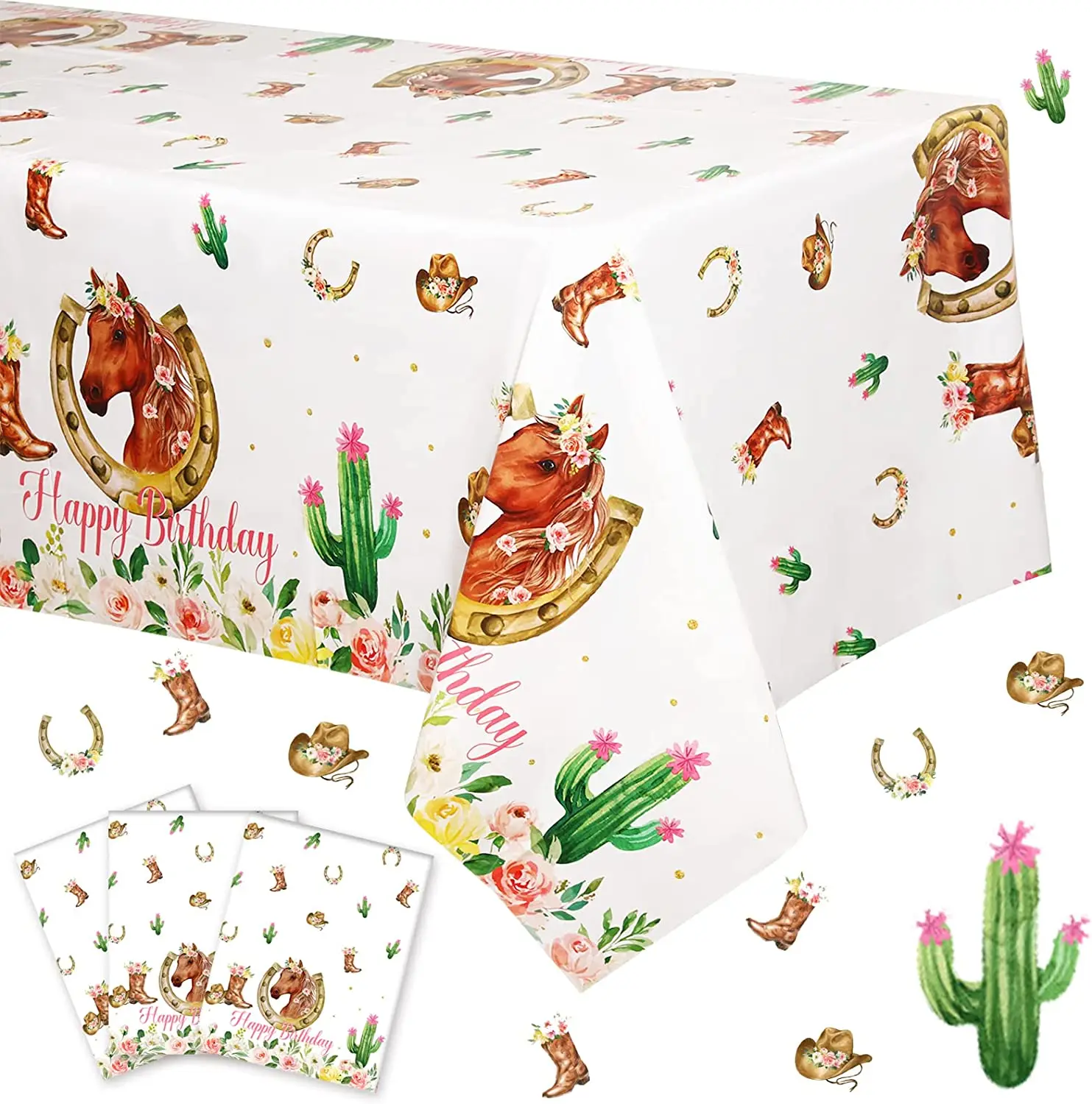 Fangleland Horse Themed Tablecloths Wild Racing Horse Western Cowgirl Table Covers for Girl Birthday Party Decorations Supplies
Fangleland Horse Themed Tablecloths Wild Racing Horse Western Cowgirl Table Covers for Girl Birthday Party Decorations Supplies