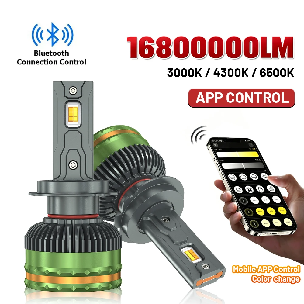 APP Control H7 Car Headlight Bulbs H4 LED Turbo Headlight H1 H11 9005 HB3 9006 9012 LED Car Lights 3000K 4300K 6500K 3 Colors
APP Control H7 Car Headlight Bulbs H4 LED Turbo Headlight H1 H11 9005 HB3 9006 9012 LED Car Lights 3000K 4300K 6500K 3 Colors