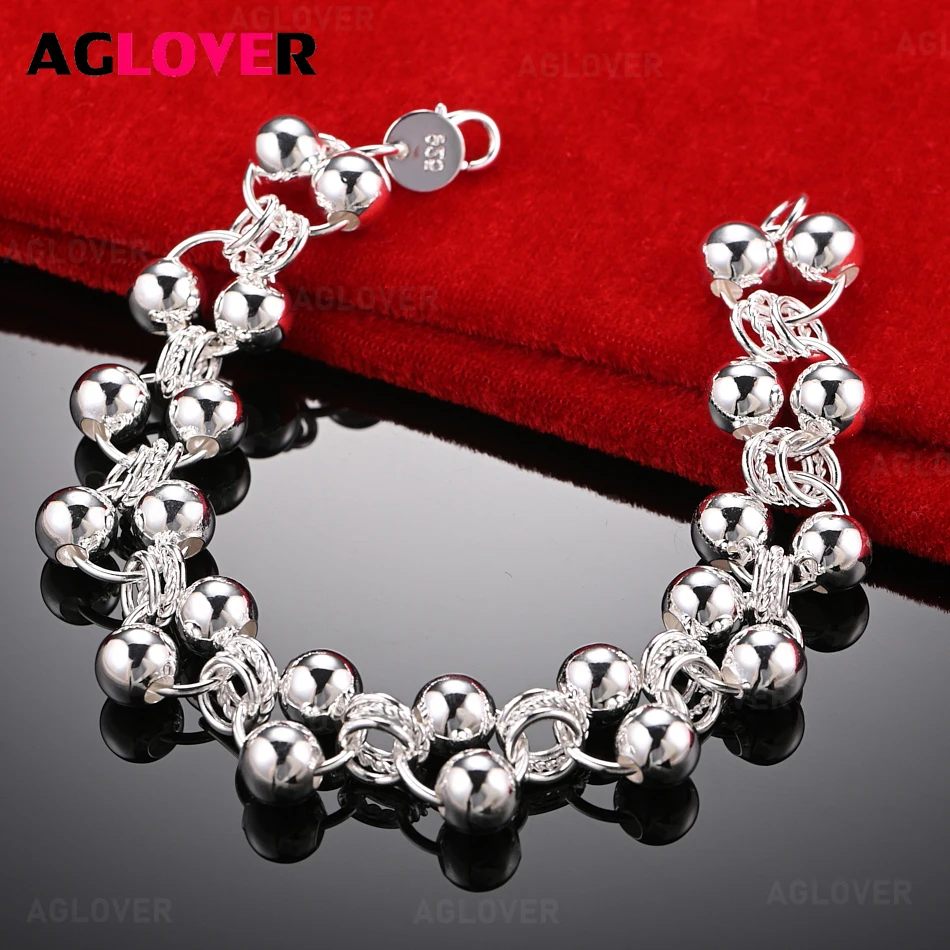 AGLOVER 925 Sterling Silver Ring Grape Bead Round Bead Bracelet Bracelet Women Fashion Charm Wedding Jewelry
AGLOVER 925 Sterling Silver Ring Grape Bead Round Bead Bracelet Bracelet Women Fashion Charm Wedding Jewelry