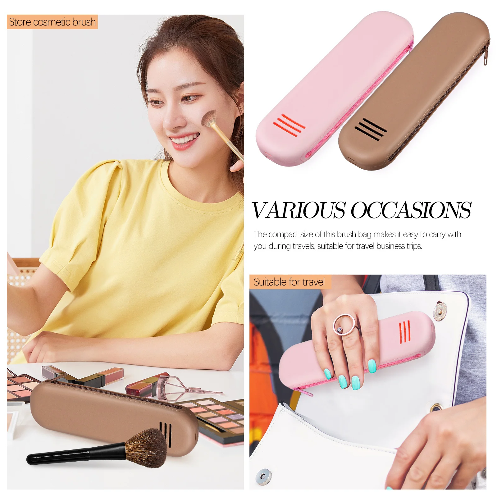 2Pcs Silicone Makeup Brush Bag Soft Non-Deformable Travel Case for Makeup Brushes Organizer Portable Brush Holder
2Pcs Silicone Makeup Brush Bag Soft Non-Deformable Travel Case for Makeup Brushes Organizer Portable Brush Holder