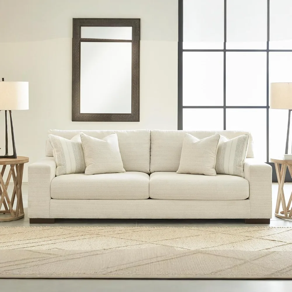 Contemporary Upholstered Sofa with Accent Pillows, Off-White, Customized
Contemporary Upholstered Sofa with Accent Pillows, Off-White, Customized