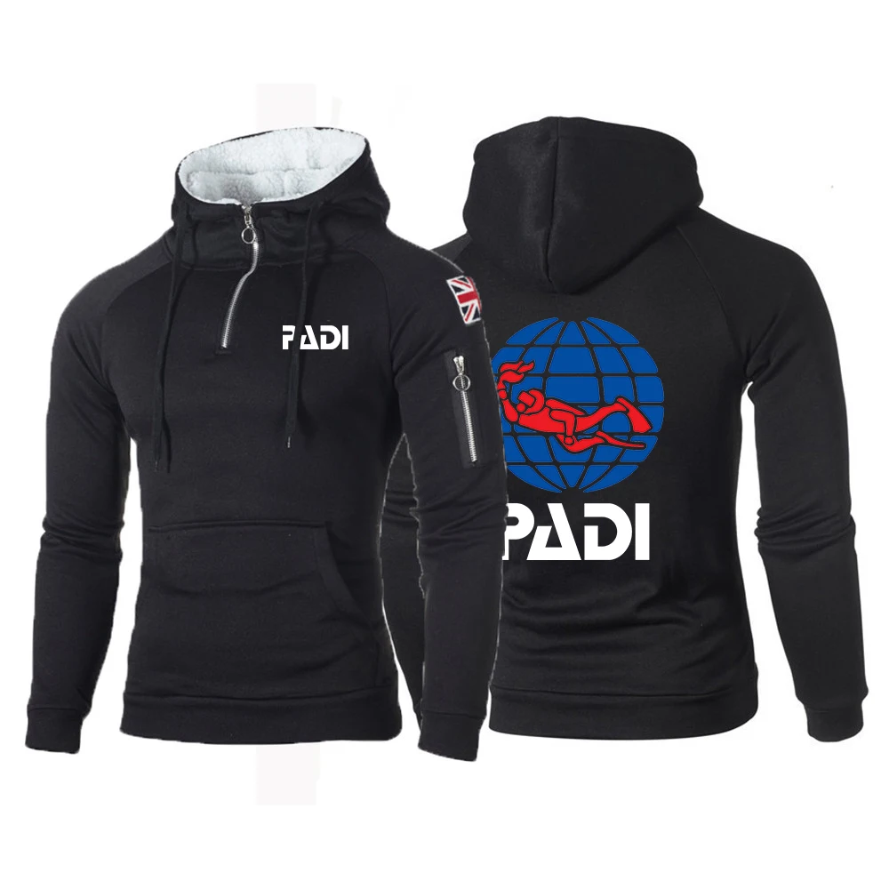 Spring and autumn men's diving car Padi Logo printed high street hooded sweatshirt popular pullover fitness comfortable hoodie.
Spring and autumn men's diving car Padi Logo printed high street hooded sweatshirt popular pullover fitness comfortable hoodie.